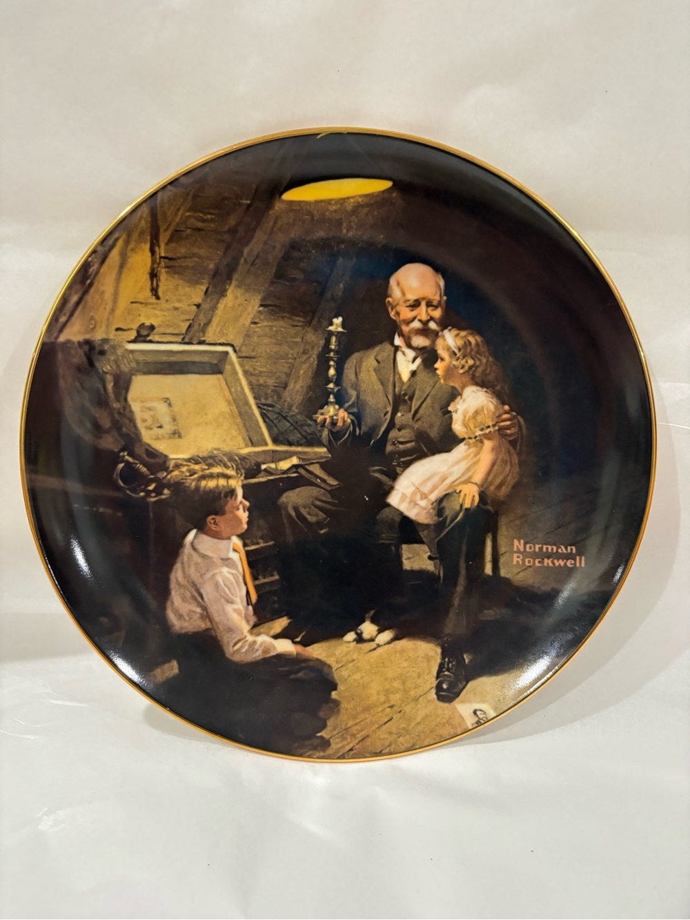Norman Rockwell Collector Plate – ‘Grandpa’s Treasure Chest’